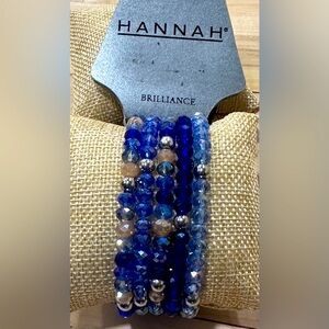 Hannah Brilliance Blue Glass Bracelets